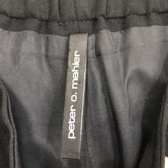 Peter O. Mahlar Wool Blend Wide Leg Dress Pants Size L/XL in Solid Black